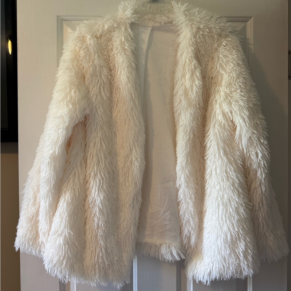 Women's White Faux Fur Jacket